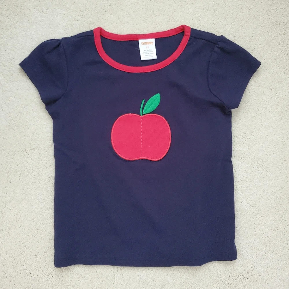 Gymboree Girls' Peek-A-Boo Apple Patch Top - Teacher's Favorite Shirt sz5T